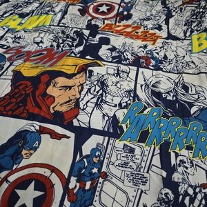 Marvel Bed Sheet Set. Comic Panel Style Bedsheet, Flat And Fitted Set. Twin Bed